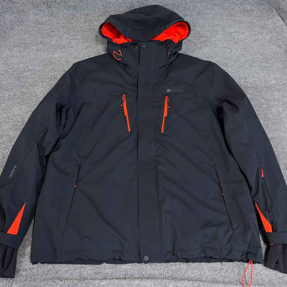 Mountain Warehouse Extreme Ski Jacket Men 2XL Waterproof Coat Black Isodry Recco